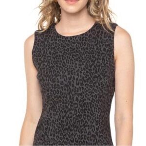 Calvin Klein grey leopard print sleeveless stretchy camisole top size Medium